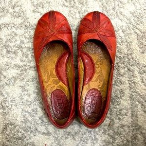 Børn Red Leather Flats